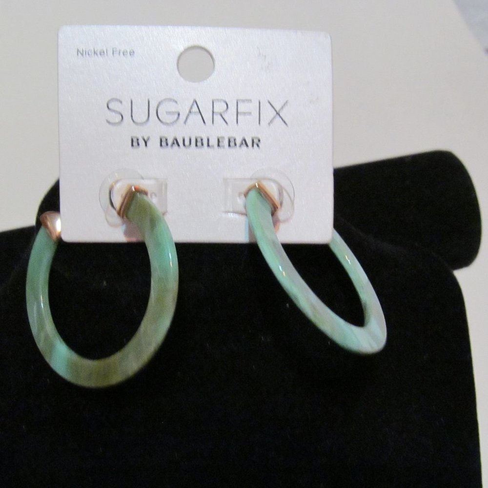 Sugarfix by Baublebar green and gold hoops nib